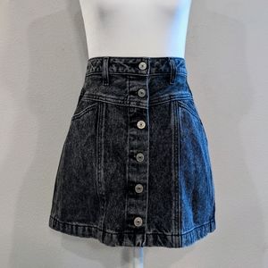 Black denim button Abercrombie & Fitch mini skirt